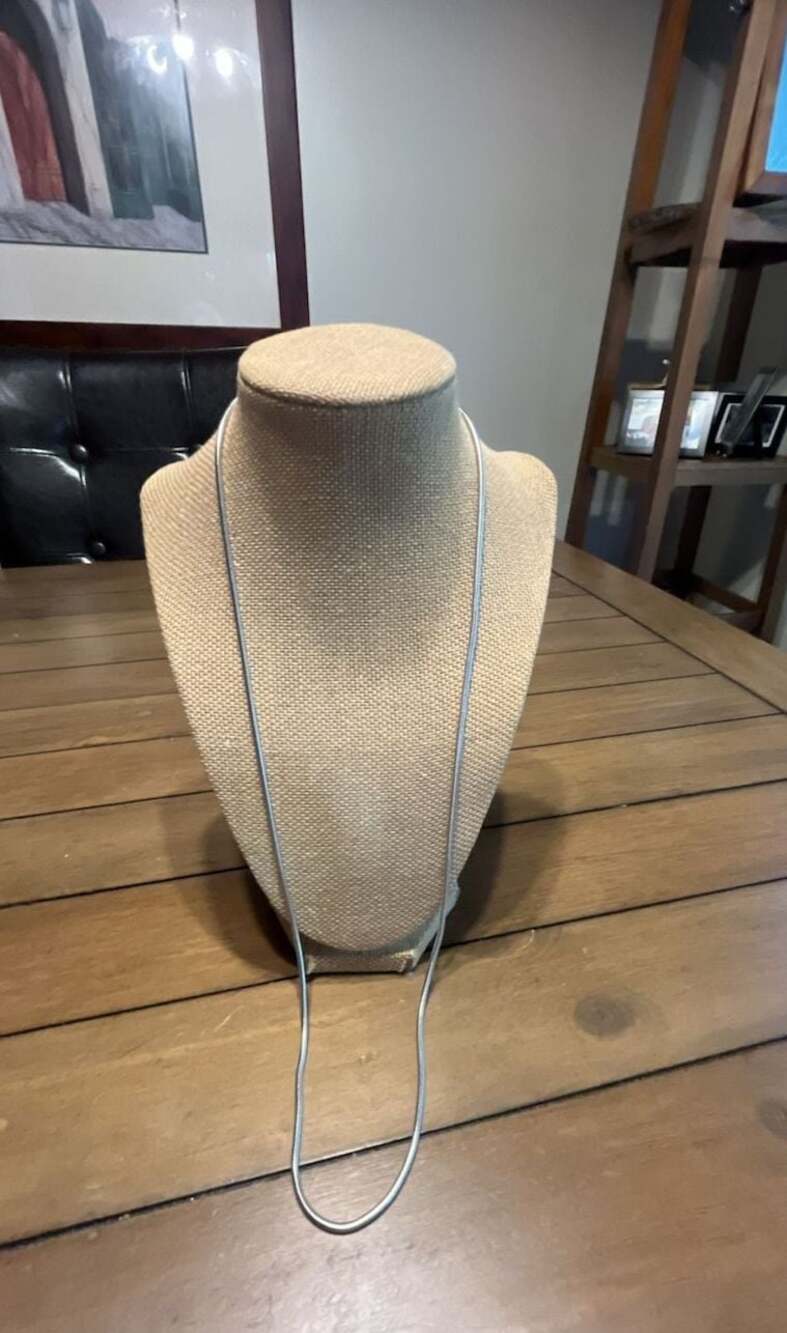 Givenchy Silver Tone Snake Chain Necklace